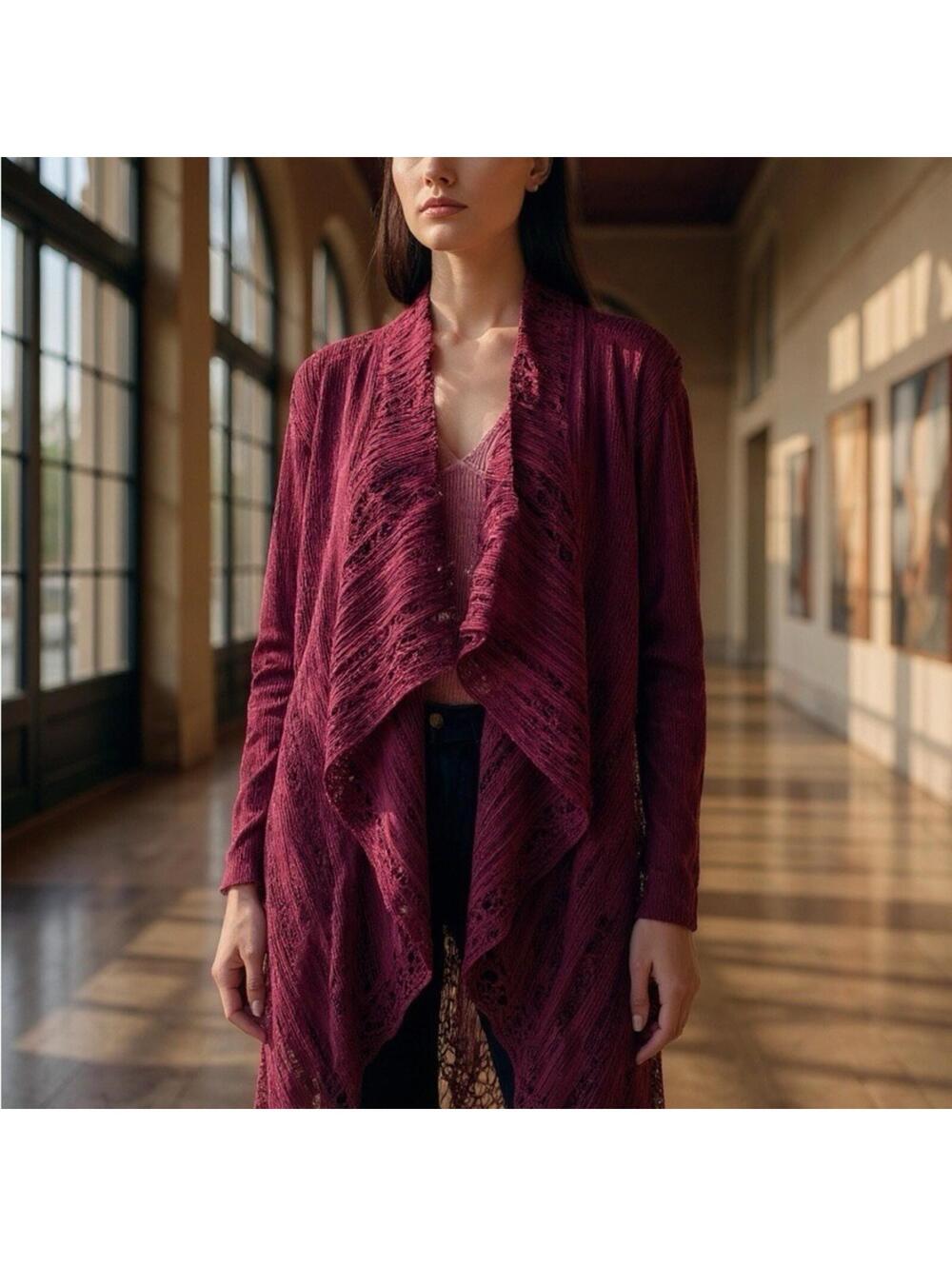 Elegant Burgundy Cardigan for Women